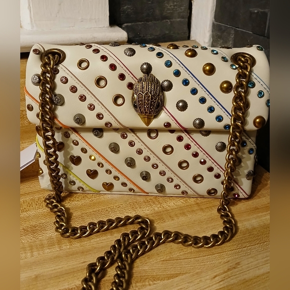 Kurt Geiger Handbags - Kurt Geiger NWT Creme Kensington W/Rainbow Details, Studs & Rivets W/Dustbag